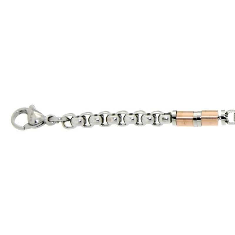 Modern Rose Gold and Silver Chain Bracelet