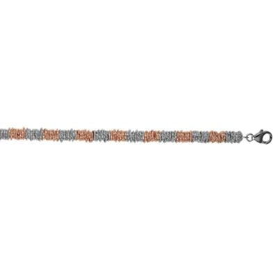 Interwoven Elegance Bracelet in Rose and White Gold