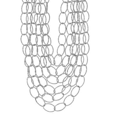 Graceful Multi-Strand Silver Chain Necklace