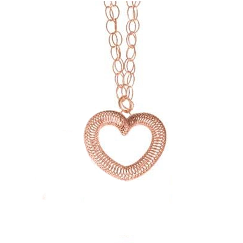 Timeless Heart-Shaped Pendant in Rose Gold