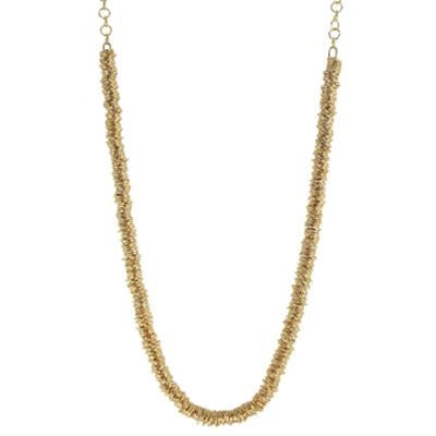 Radiant Gold-Tone Necklace with Sculptural Elegance