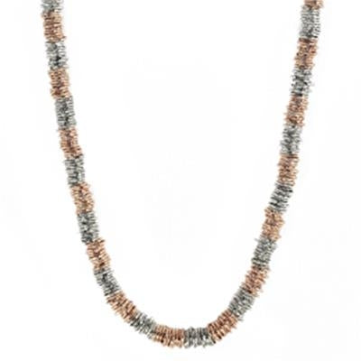 Timeless Harmony Beaded Necklace in Silver & Rose Gold