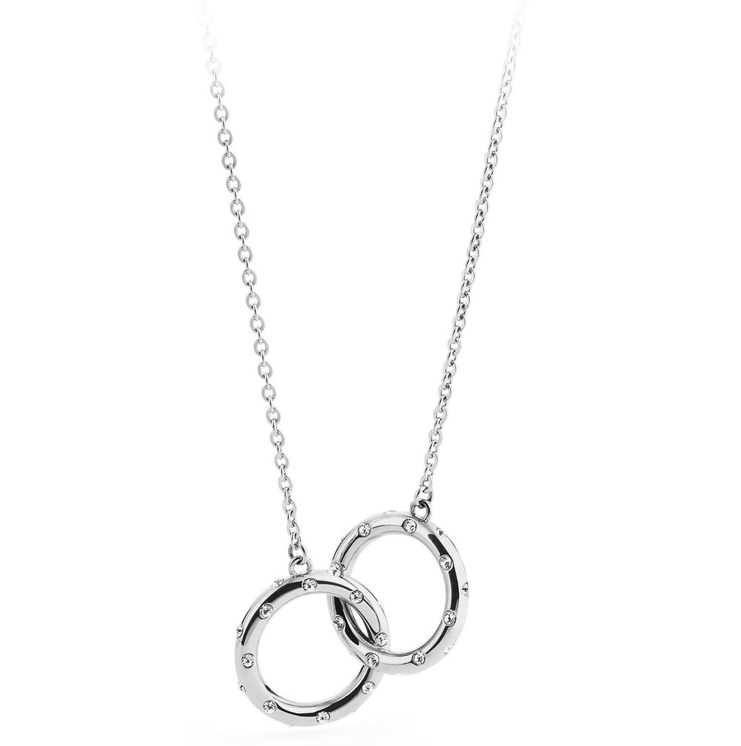 Radiant Crystal-Embellished Stainless Steel Necklace