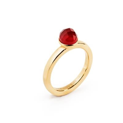 Radiant Red Faceted Gemstone Elegance