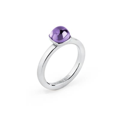 Amethyst Glow Cabochon Ring