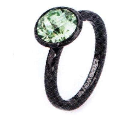 Emerald Gleam Black Metal Gemstone Ring
