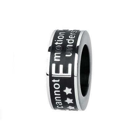 Dynamic Spinner Ring with Black Enamel Contrast