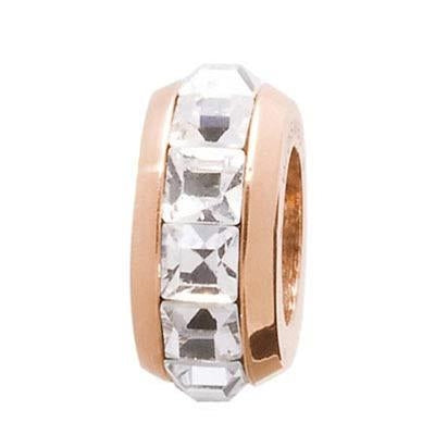 Radiant Rose Gold Charm with Crystal Sparkle
