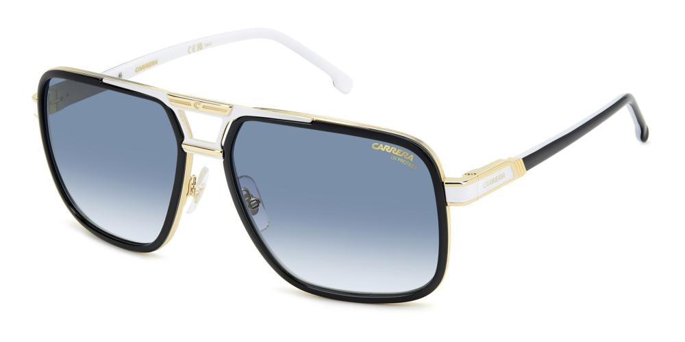 Timeless Aviator in Gold and Black with Blue Gradient Lens