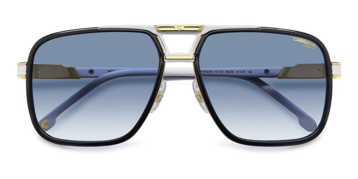 Timeless Aviator in Gold and Black with Blue Gradient Lens