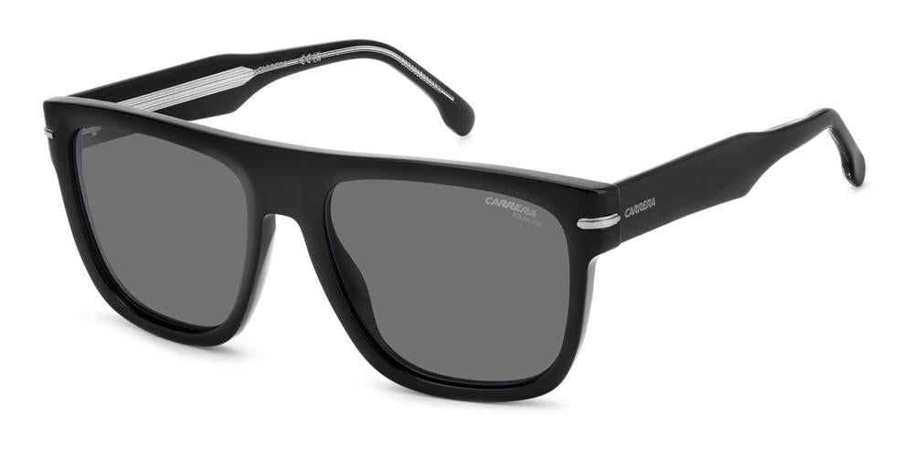 Sleek Black Acetate Sunglasses with Dark Gray Lenses