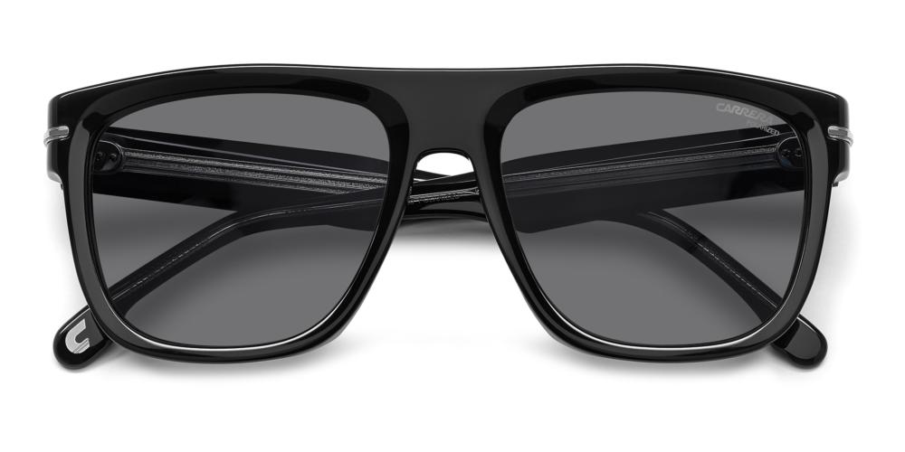 Sleek Black Acetate Sunglasses with Dark Gray Lenses
