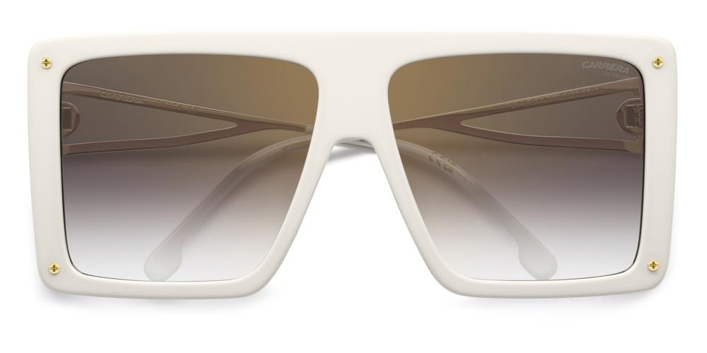 Sophisticated Oversized White & Gold Sunglasses