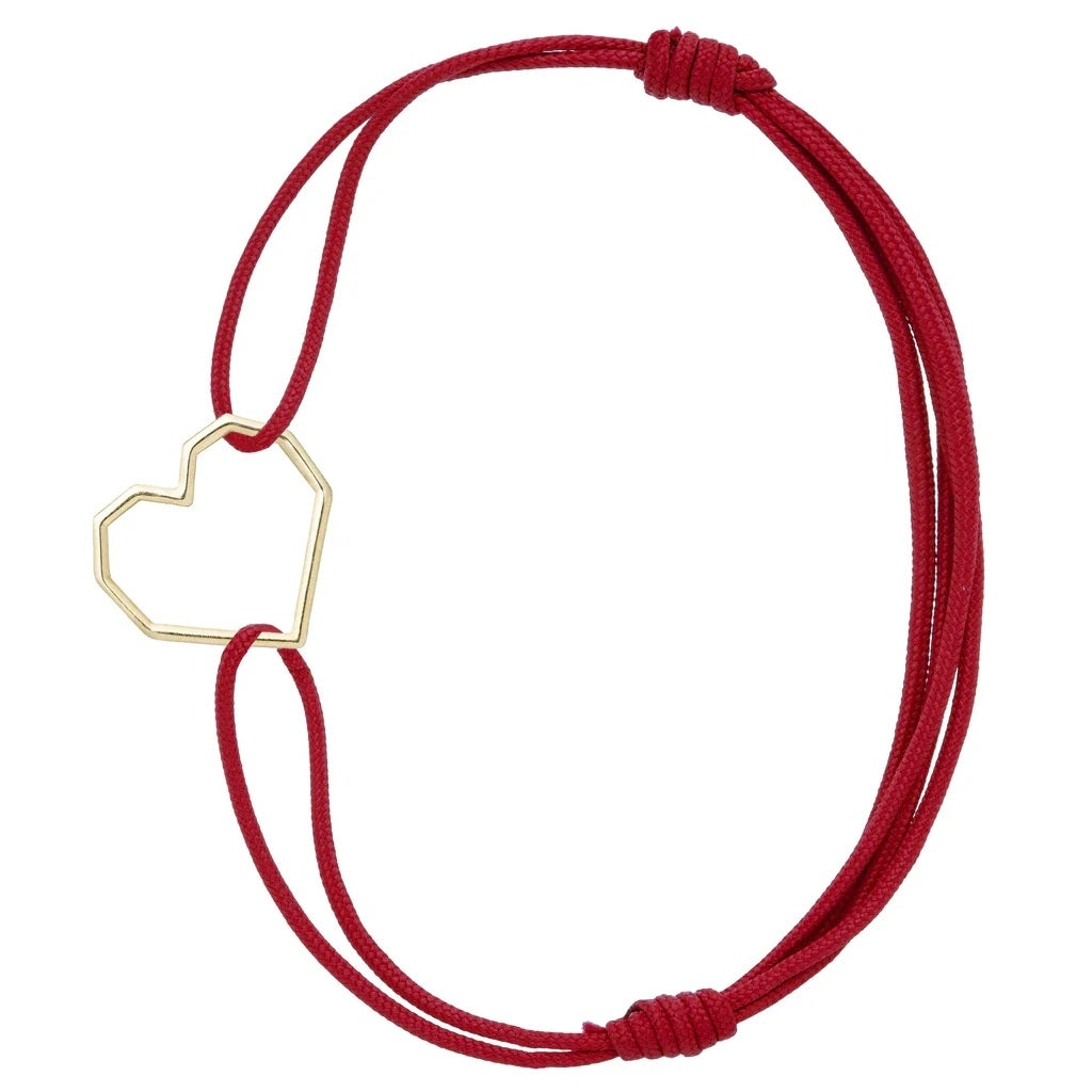 Radiant Harmony Red Cord Bracelet with Gold Accents