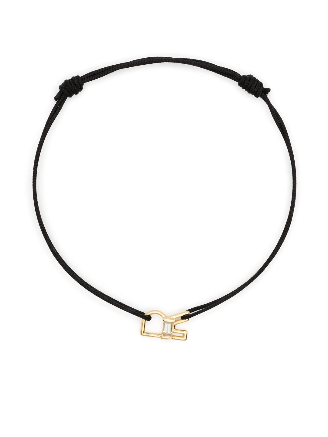 Sleek Minimalist Black Cord and Gold-Tone Bracelet
