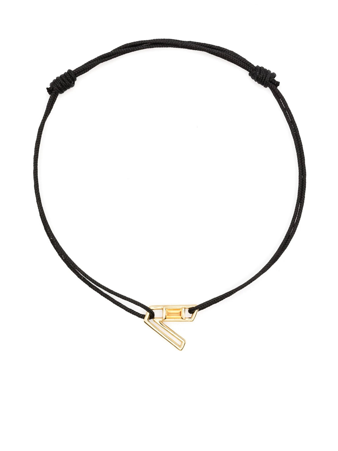 Sleek Minimalist Black Cord Bracelet with Gold Accents