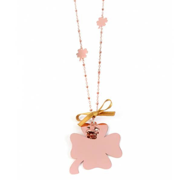 Delicate Rose Gold Bow Pendant Necklace