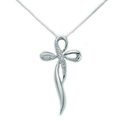 Radiant Silver Pendant with Delicate Crystal Accents