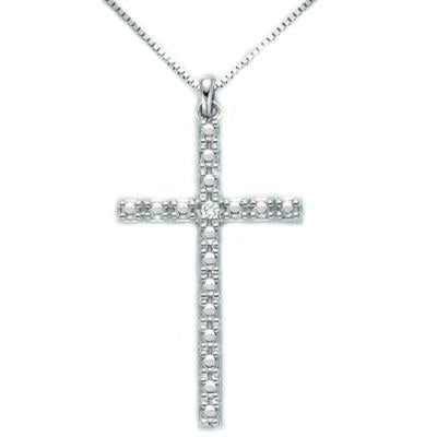 Timeless Silver Cross Pendant with Sparkling Gemstones