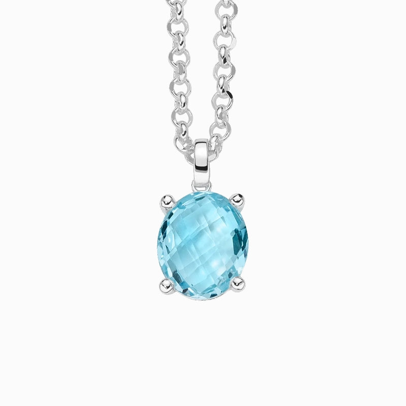 Celestial Blue Faceted Pendant Elegance