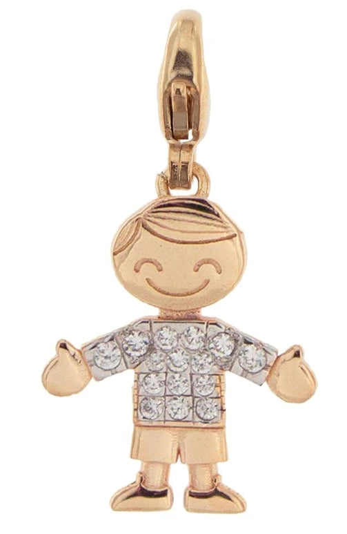Radiant Rose Gold Charm Pendant with Crystal Sparkle