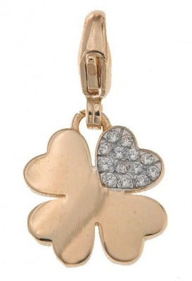 Radiant Rose Gold Charm Pendant with Crystal Sparkle