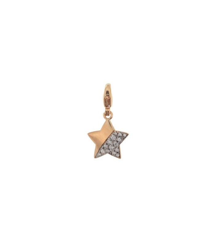 Radiant Rose Gold Charm with Crystal Accents