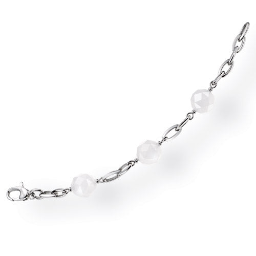Facet Glow White Bead Elegance