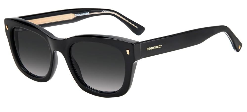 Sleek Black Acetate Sunglasses with Gradient Lenses