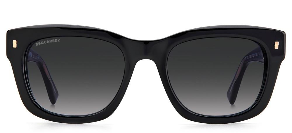 Sleek Black Acetate Sunglasses with Gradient Lenses