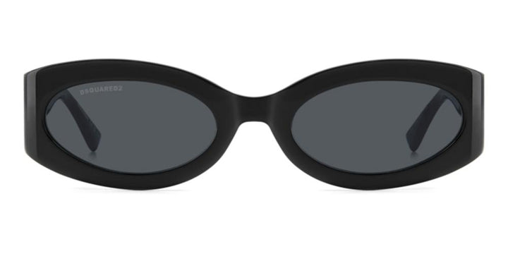 Sleek Black Acetate Sunglasses with Gold Accents