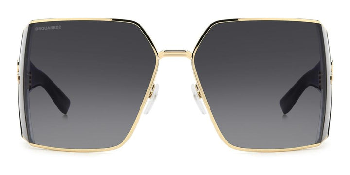 Bold Oversized Shield Sunglasses with Gold-Tone Accents