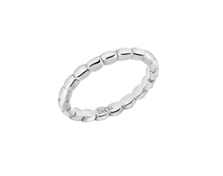 Elegantly Textured Silver Beaded Ring