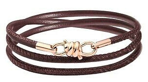 Refined Rose Gold & Dark Brown Leather Bracelet