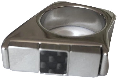 Manuel Zed Modern Black Stainless Steel Ring