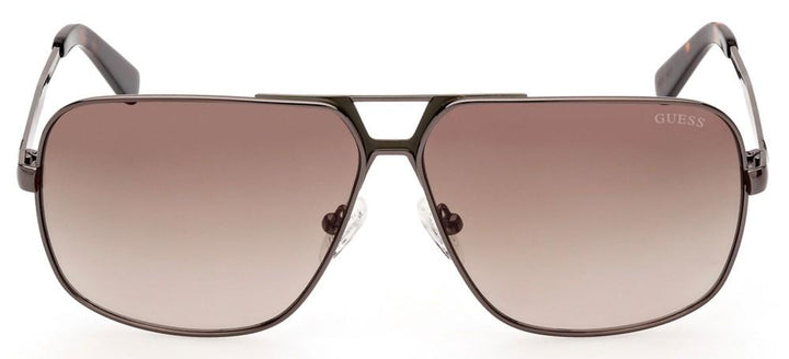 Guess metal aviator sunglasses in brown with gradient lenses and adjustable nose pads, slim temples, polished finish