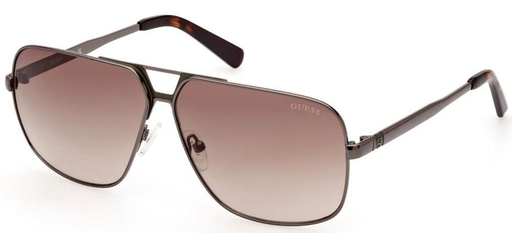 Guess metal aviator sunglasses in brown with gradient lenses and adjustable nose pads, slim temples, polished finish