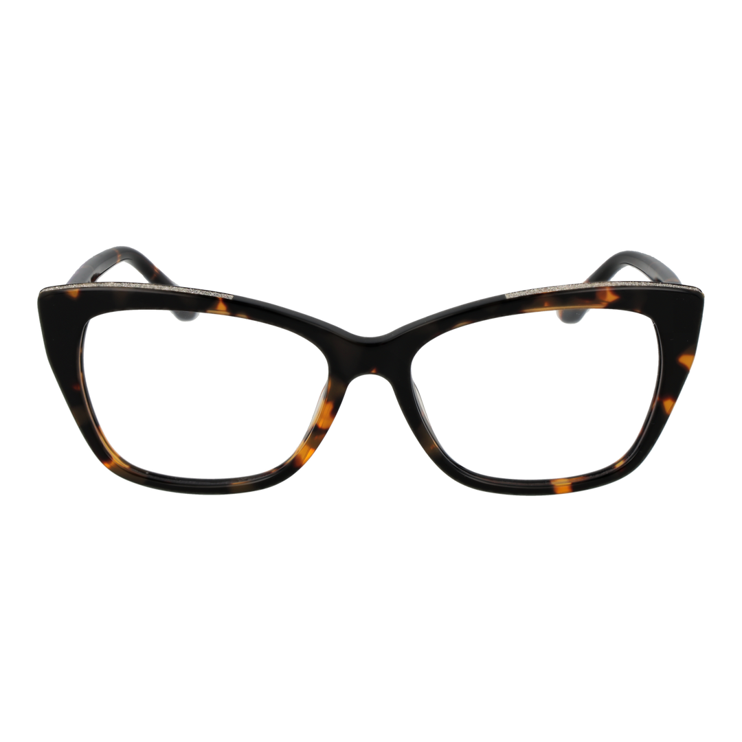 Tortoise shell cat-eye eyeglasses for Women in plastic frame with glittered upper edges