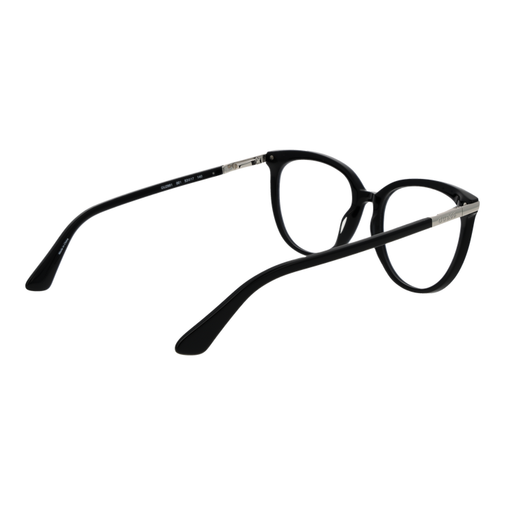 Black cat-eye eyeglasses for Women, full-rim plastic front and metal-accented temples, three-quarter view