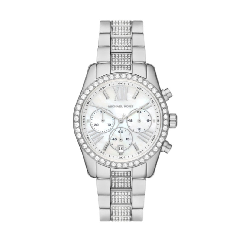 Michael Kors Silver Crystal Chronograph Watch