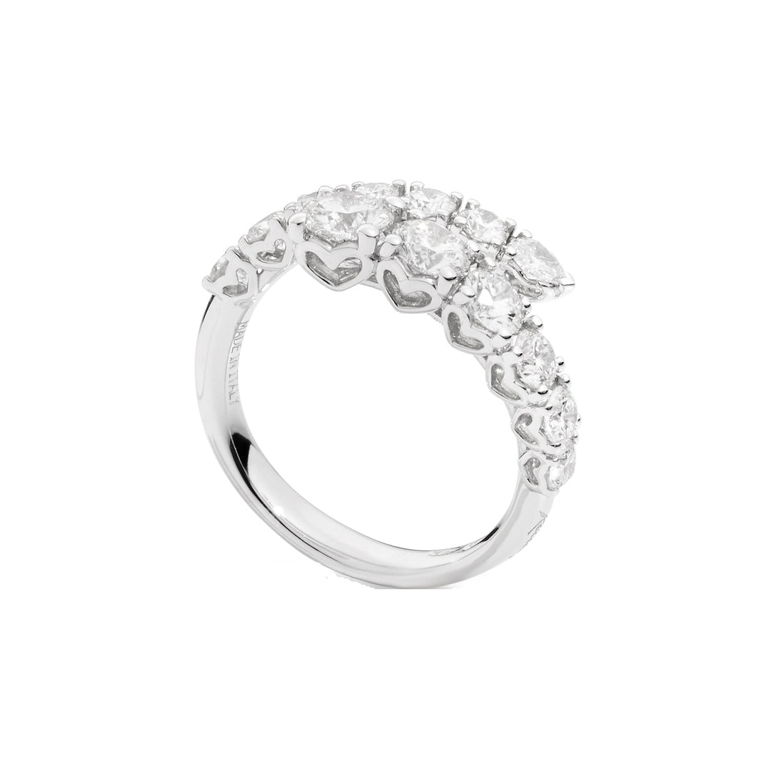 Recarlo Silver Ring with Clear Crystal