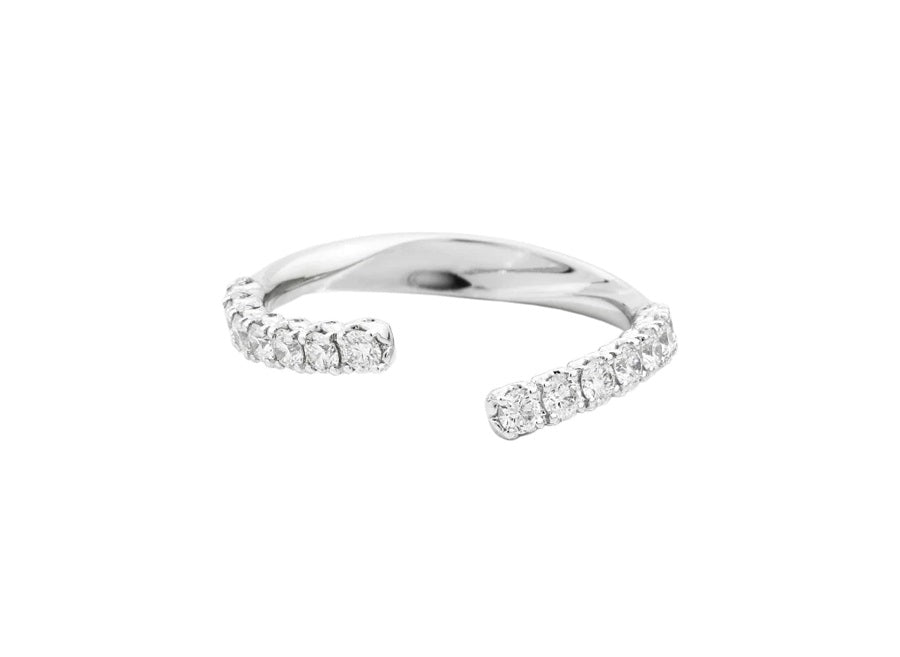 Recarlo Open Ring in Silver & Diamond