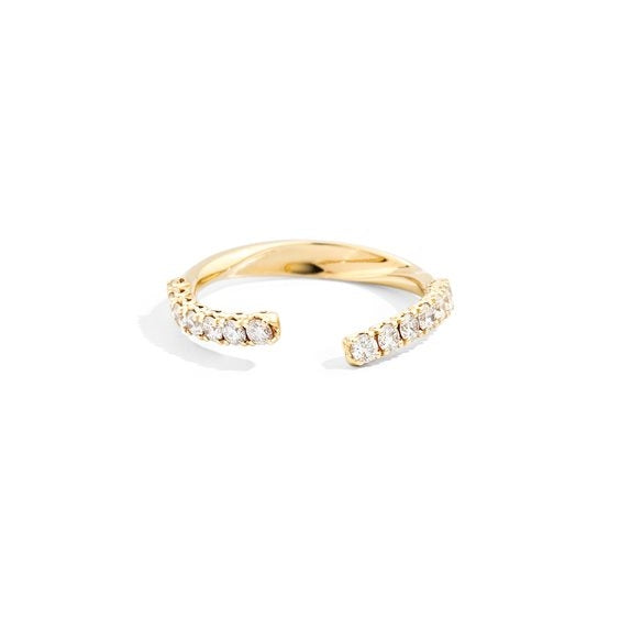 Recarlo Open Ring in Gold and Crystal