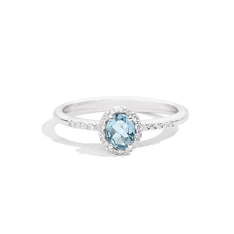 Recarlo Light Blue Gemstone Silver Ring