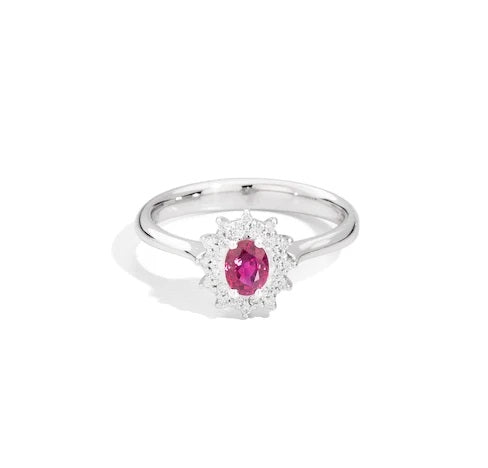 Recarlo Pink Gemstone Silver Ring