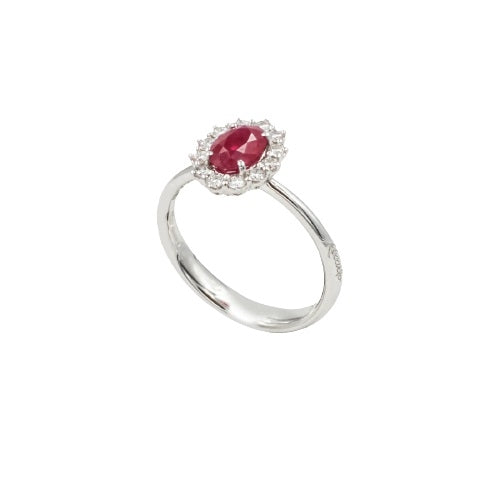 Recarlo Red Gemstone Silver Ring