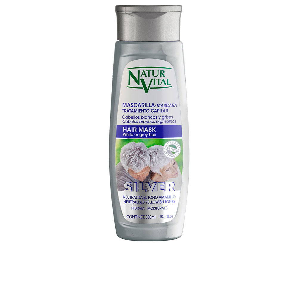 300 ml silver toning hair mask jar, cream texture, for grey and white hair