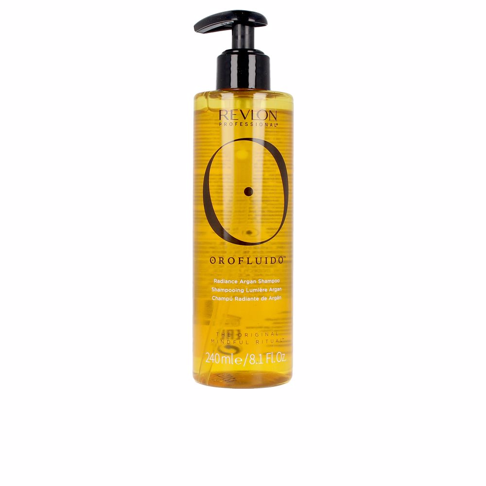 240 ml golden liquid argan shampoo bottle for Unisex hair