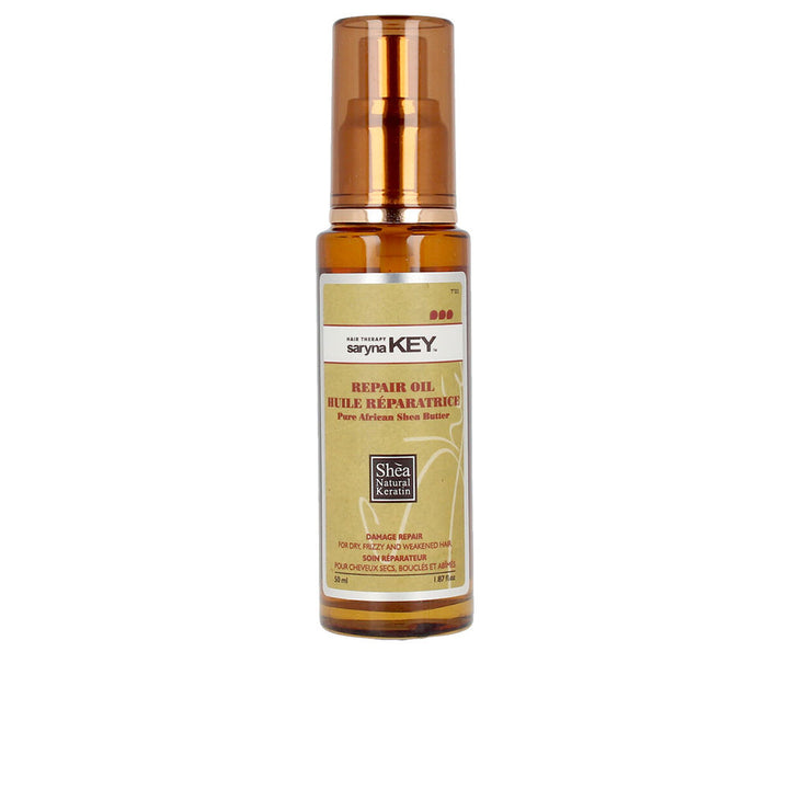 50 ml amber glass bottle of lightweight shea repair hair oil for Women, dropper cap