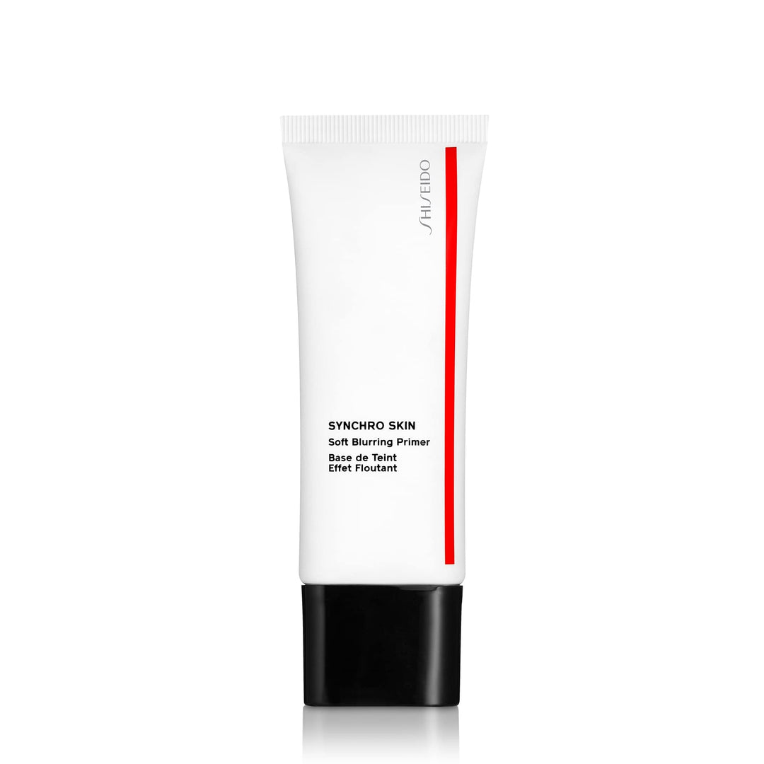 Shiseido Synchro Skin Face Primer: 30 ml clear water-based tube, translucent finish, mattifying primer